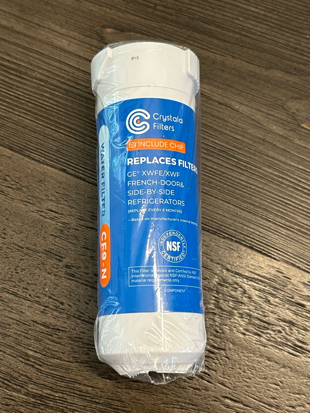 Crystala Filters CF9-N White Replacement Refrigerator Water Filter GE XWFE/XWF